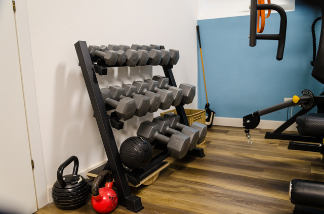 Area palestra pesi e bilancieri